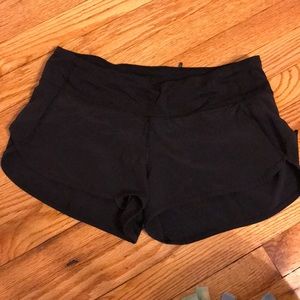 Black Lululemon running shorts